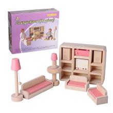 DREVENÝ NÁBYTOK PRE BÁBIKY DO OBÝVAČKY, 11 KUSOV