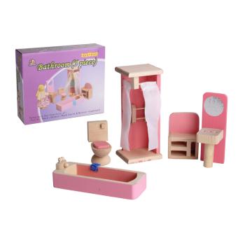 DREVENÝ DETSKÝ NÁBYTOK DO KÚPEĽNE, 5 KUSOV