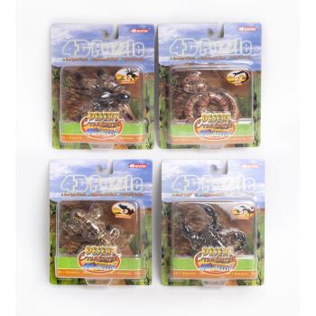 PLASTOVÉ 4D PUZZLE, PÚŠTNE ZVIERATÁ - PAVÚK, HAD, ŠKORPIÓN, JAŠTERICA