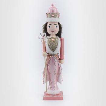 DREVENÁ KRÁĽOVNÁ SO SNEHOVOU VLOČKOU, CHLPATÁ, RUŽOVO ZLATÁ