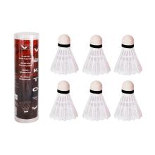 BEDMINTONOVÁ SÚPRAVA, 6 KUSOV, BIELE GUMOVÉ A BIELE PLASTOVÉ PERÁ