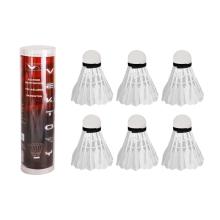 BEDMINTONOVÁ SÚPRAVA, 6 KUSOV, BIELA GUMA A BIELE PERIE