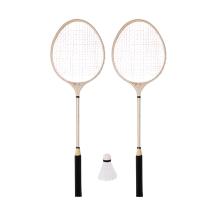 DREVENÁ SADA BEDMINTONOVÝCH RAKIET, 2 RAKETY A 1 LOPTIČKA