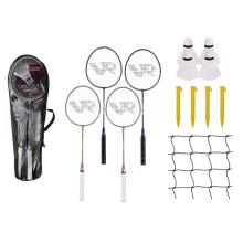 KOVOVÁ BEDMINTONOVÁ SÚPRAVA, 4 RAKETY A 2 LOPTIČKY SO SIEŤOU