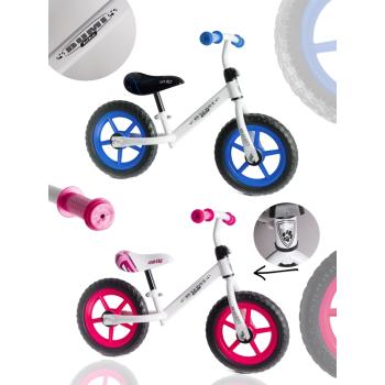 ŠLIAPACÍ BICYKEL S KOVOVÝM RÁMOM, PEVNÉ KOLESÁ, RUŽOVÁ, MODRÁ