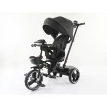 TROJKOLKA S OTOČNÝM SKLÁPACÍM SEDADLOM ČIERNA