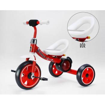 TROJKOLKA S KOŽENÝM SEDADLOM ČERVENÁ