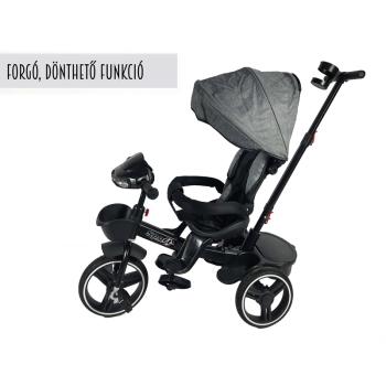 TROJKOLKA S OTOČNÝM SKLÁPACÍM SEDADLOM SIVÁ