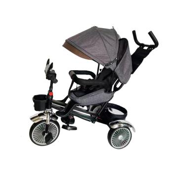 TROJKOLKA S NASTAVITEĽNÝM SEDADLOM ŠEDÁ