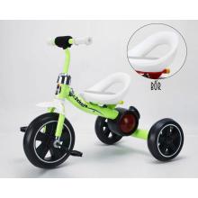 TROJKOLKA S KOŽENÝM SEDADLOM ZELENÁ