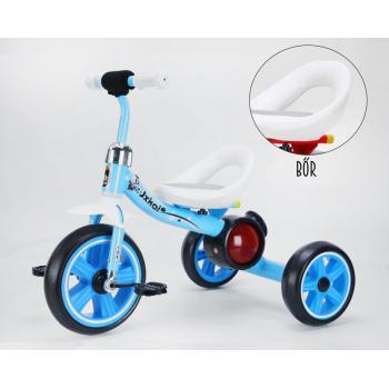 TROJKOLKA S KOŽENÝM SEDADLOM MODRÁ