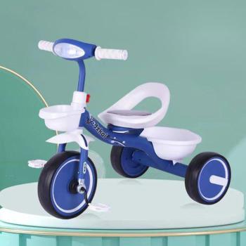 TROJKOLKA S KOVOVÝM RÁMOM MODRÁ