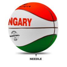 BASKETBALOVÁ LOPTA S NÁPISOM "HUNGARY", ČERVENÁ/BIELA/ZELENÁ
