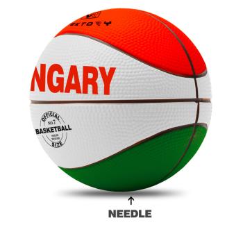 BASKETBALOVÁ LOPTA S NÁPISOM "HUNGARY", ČERVENÁ/BIELA/ZELENÁ