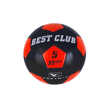 FUTBALOVÁ LOPTA S NÁPISOM "BEST CLUB", ČIERNO-ČERVENÁ