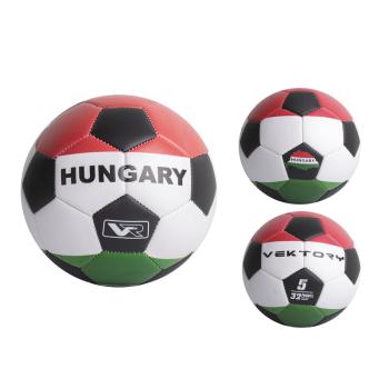 FUTBALOVÁ LOPTA S NÁPISOM "HUNGARY", ČERVENÁ/BIELA/ZELENÁ