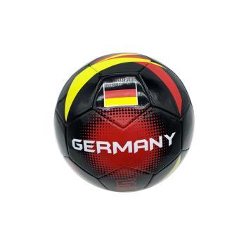 FUTBALOVÁ LOPTA S NÁPISOM "GERMANY", LESKLÁ, ČIERNA/ČERVENÁ/ŽLTÁ, PROFESIONÁLNA