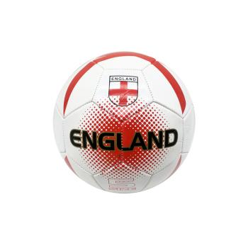 FUTBALOVÁ LOPTA S NÁPISOM "ENGLAND", LESKLÁ, BIELA/ČERVENÁ, PROFESIONÁLNA