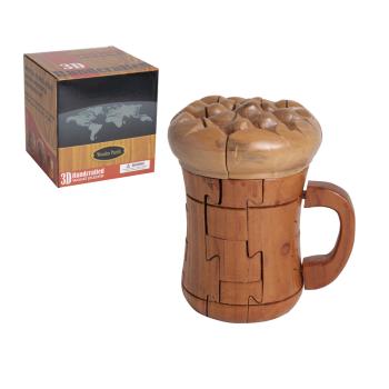 DREVENÉ 3D PUZZLE HRNČEK NA PIVO