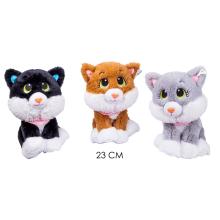 PLYŠOVÁ MAČKA, SEDIACA, VEĽKÁ HLAVA