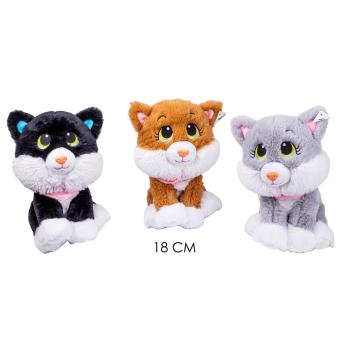 PLYŠOVÁ MAČKA, SEDIACA, VEĽKÁ HLAVA