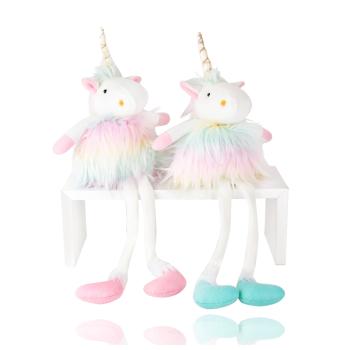 PLYŠOVÝ JEDNOROŽEC, ZÁVESNÉ NOHY, DÚHOVÝ CHLPATÝ