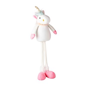 PLYŠOVÝ JEDNOROŽEC, STOJACI, BIELE A RUŽOVÉ KOPYTÁ