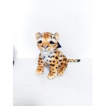 PLYŠOVÝ LEOPARD, SEDIACI, HNEDÝ