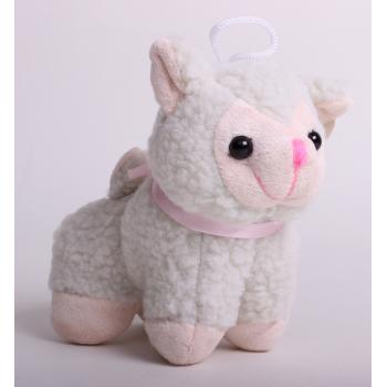 PLYŠOVÁ OVEČKA S RUŽOVOU STUHOU