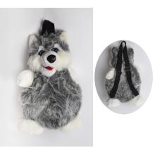 PLYŠOVÝ BATOH, HUSKY, SIVÝ