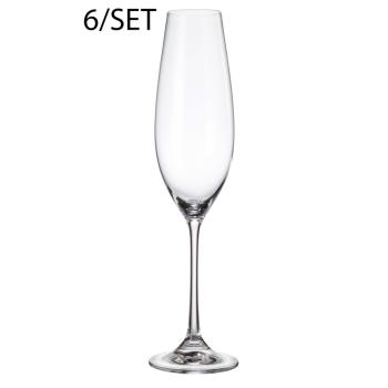 SADA KRIŠTÁĽOVÝCH POHÁROV NA ŠAMPANSKÉ, 6 KUSOV, KOLUMBIA