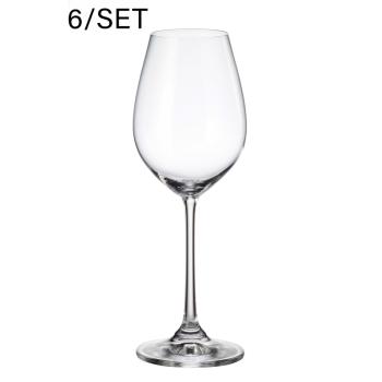 SADA KRIŠTÁĽOVÝCH POHÁROV NA BIELE VÍNO, 6 KUSOV, KOLUMBIA