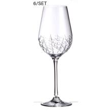 SADA KRIŠTÁĽOVÝCH POHÁROV NA ČERVENÉ VÍNO, 6 KUSOV, GRAFFITI