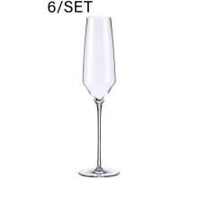 SADA KRIŠTÁĽOVÝCH POHÁROV NA ŠAMPANSKÉ, 6 KUSOV, ELIZABETH